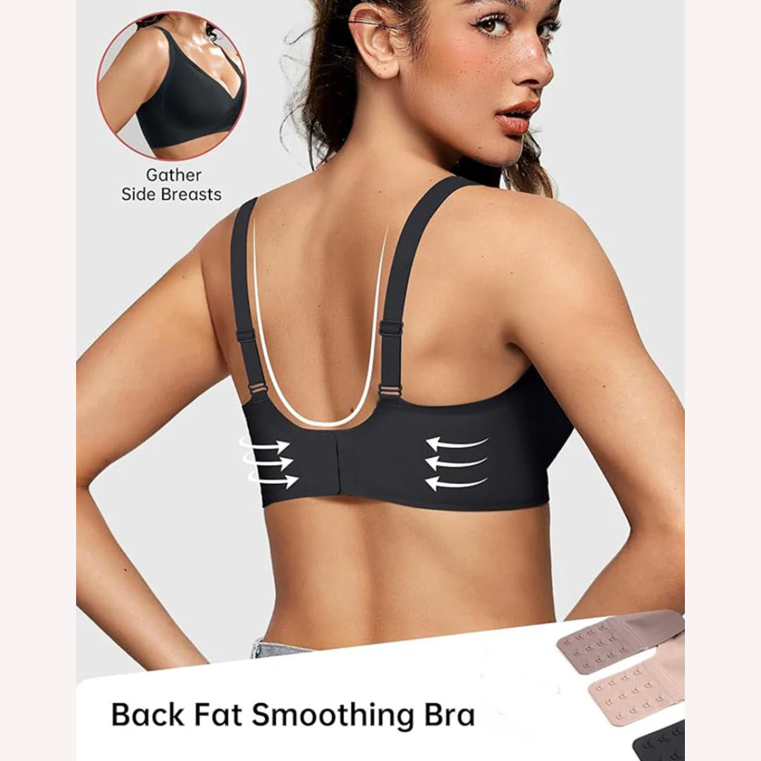 Jelly Seamless Deep V Push-Up Wireless Bra