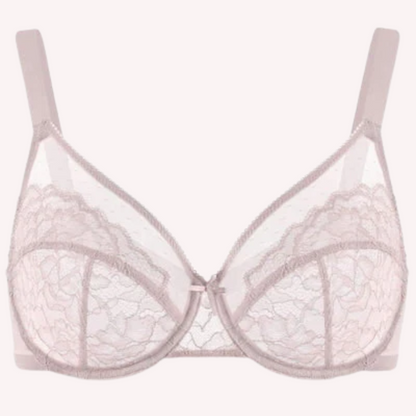 Enchante Pink Lace Unlined Minimizer Bra