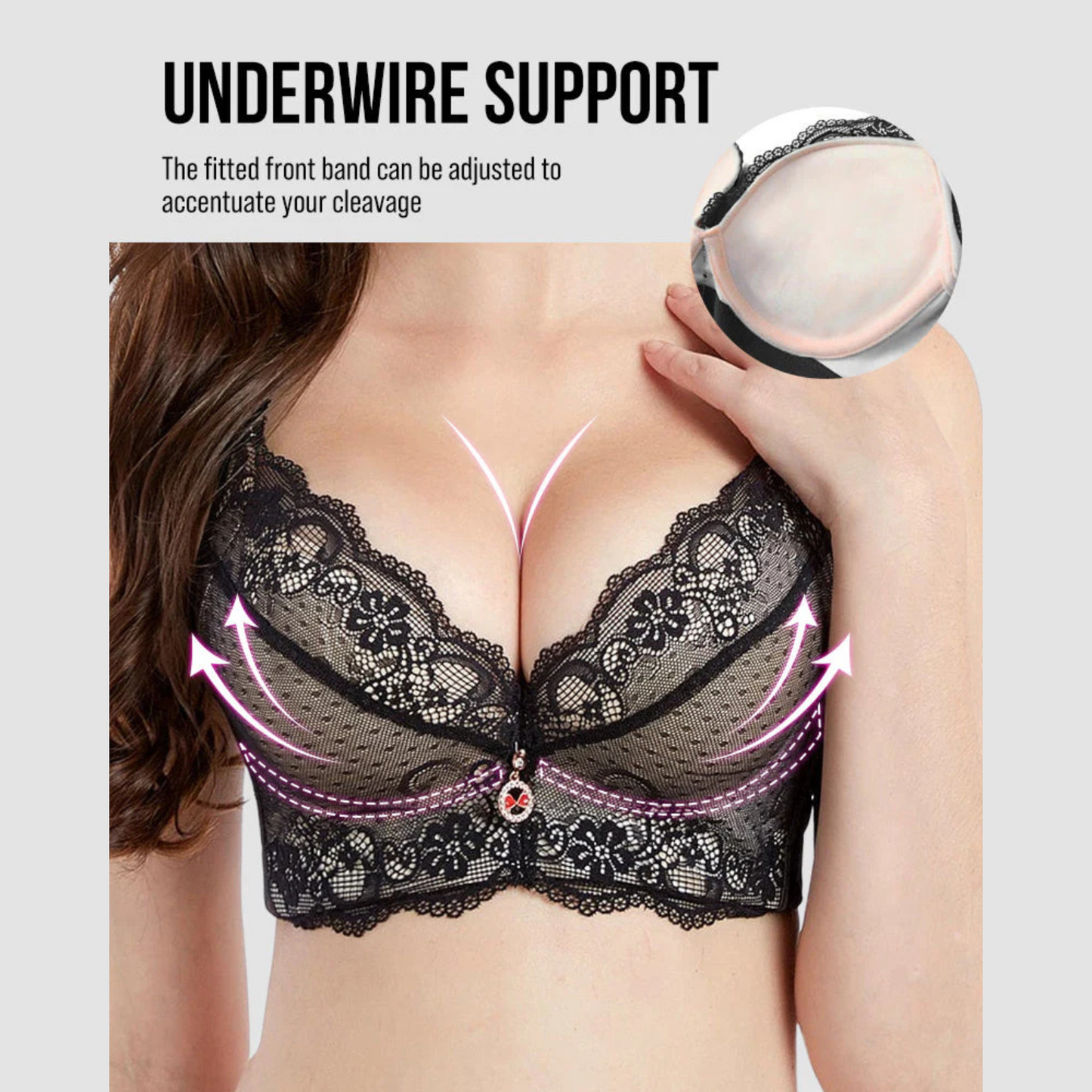 Lace Underwire Padded Push Up Bra