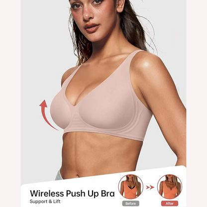 Jelly Seamless Deep V Push-Up Wireless Bra