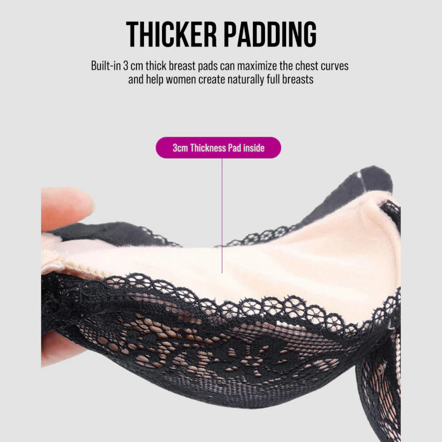 Lace Underwire Padded Push Up Bra
