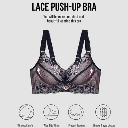 Lace Underwire Padded Push Up Bra