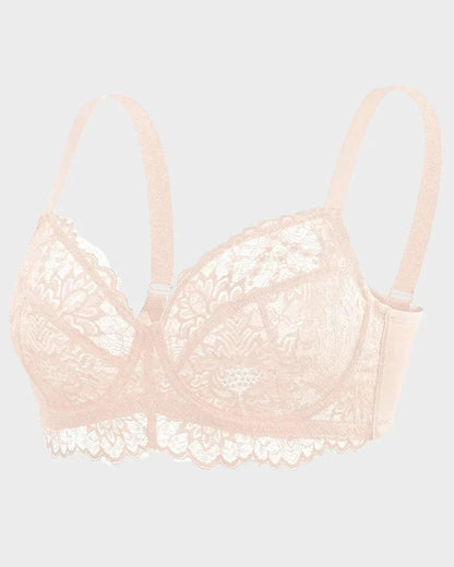 Comfort Unlined Lace Underwire Push Up Bra