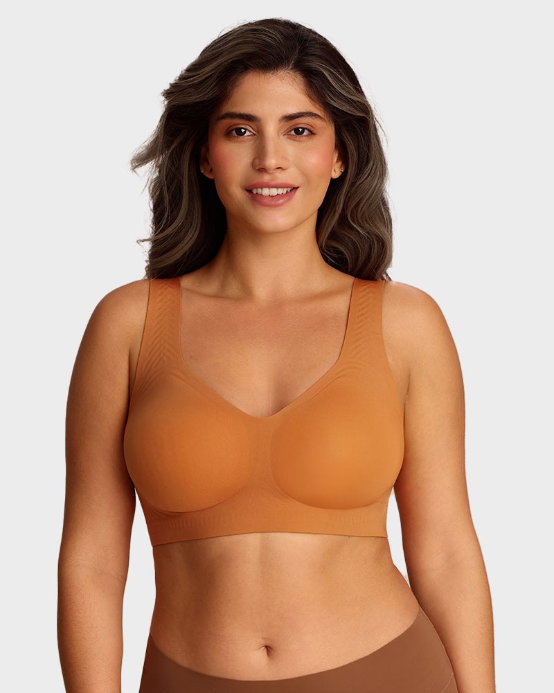 Viveane Lifting Wire-Free Jelly Bra in Caramel