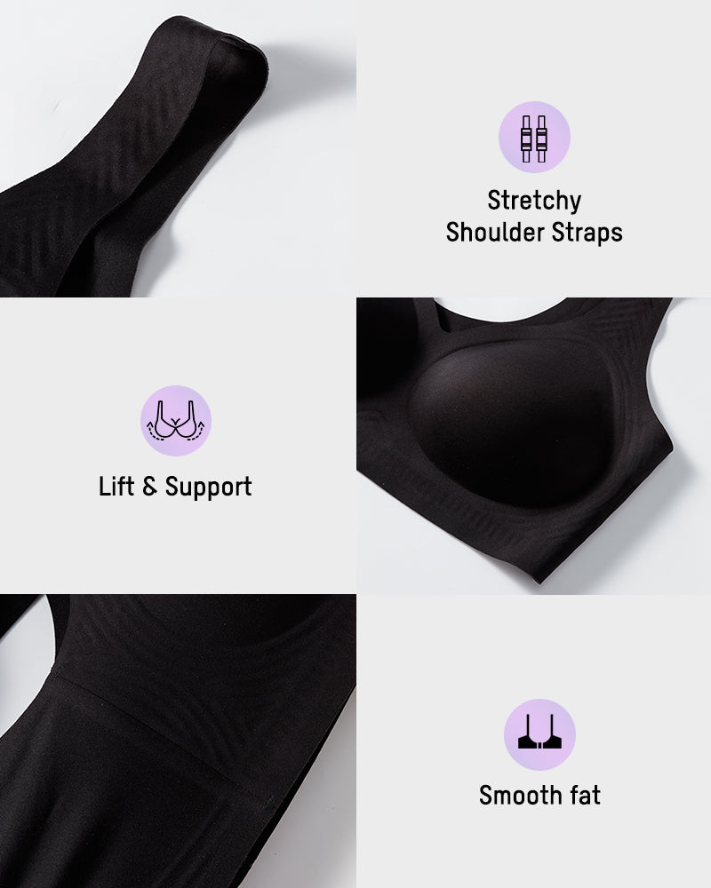 Viveane Lifting Wire-Free Jelly Bra in Black