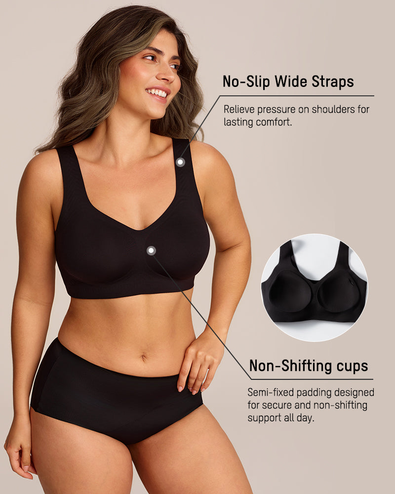 Viveane Lifting Wire-Free Jelly Bra in Black