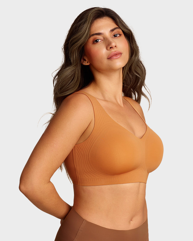 Viveane Lifting Wire-Free Jelly Bra in Caramel
