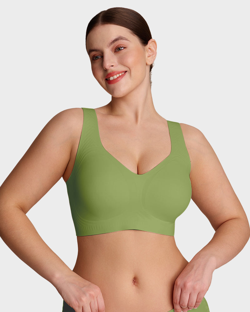 Viveane Lifting Wire-Free Jelly Bra in Green
