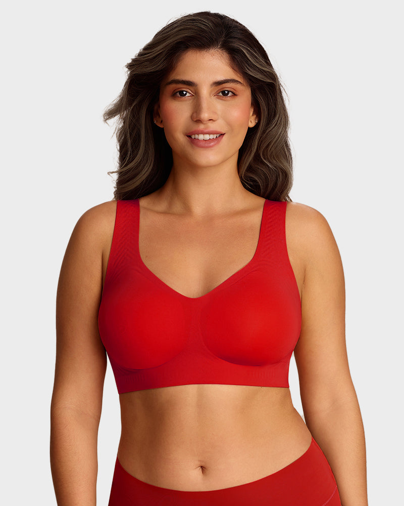Viveane Lifting Wire-Free Jelly Bra in Red