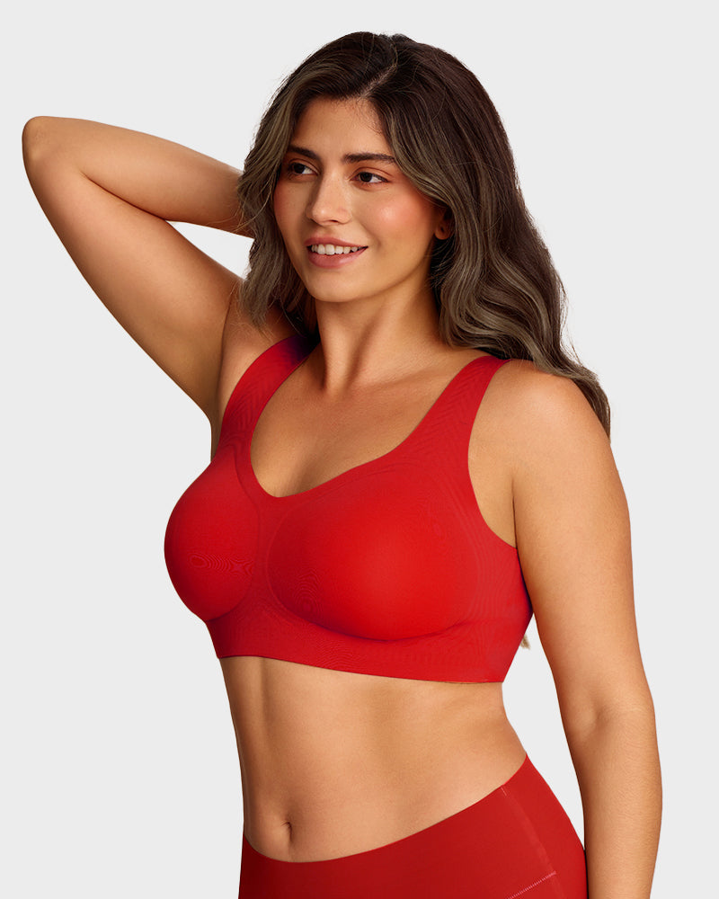 Viveane Lifting Wire-Free Jelly Bra in Red