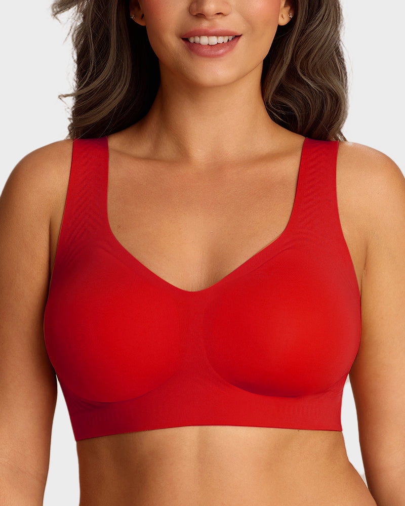 Viveane Lifting Wire-Free Jelly Bra in Red