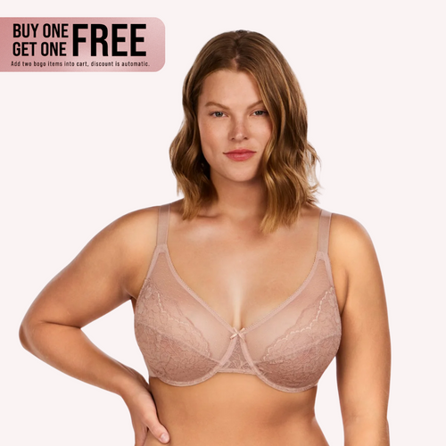 Enchante Pink Lace Unlined Minimizer Bra