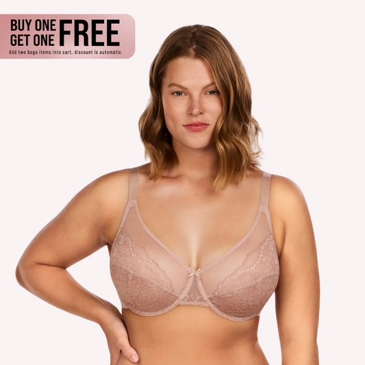 Enchante Pink Lace Unlined Minimizer Bra