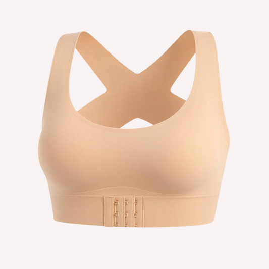 Front Closure Cross-Back Wireless Posture Bra