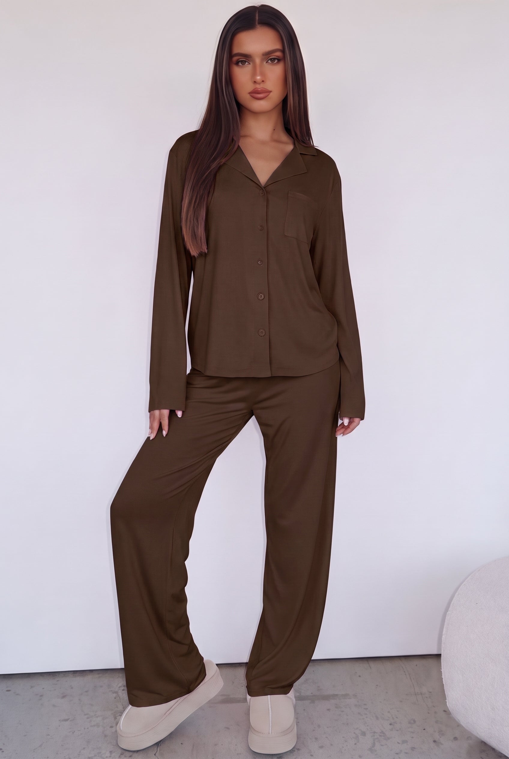Blush Dream Set Brown - front view on model