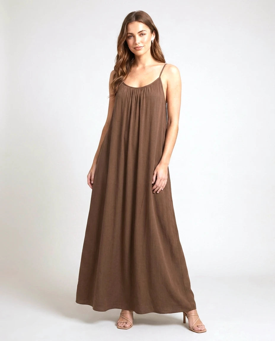 Viveane Cami Dress in Coffee