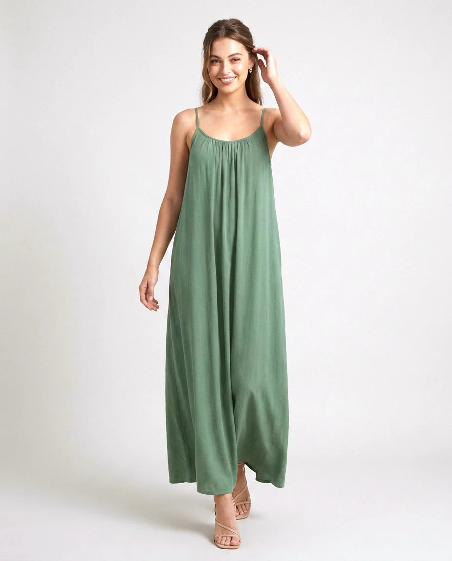 Viveane Cami Dress in Green