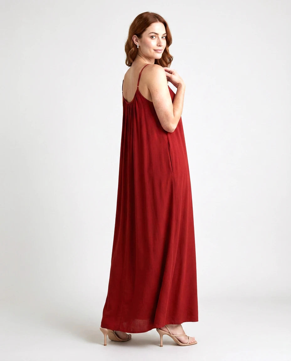 Viveane Cami Dress in Red