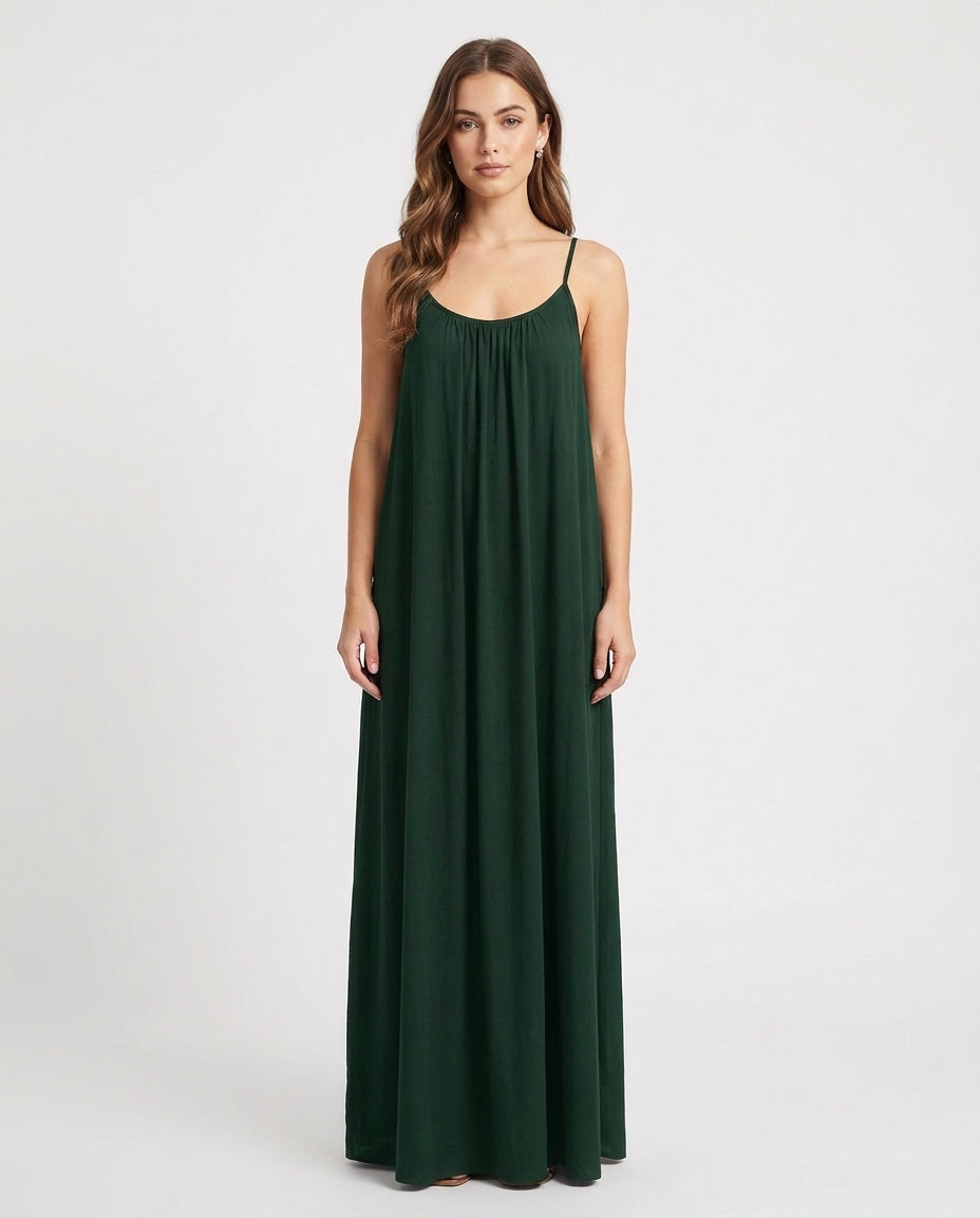Women's Solid Color Backless Cami Dress