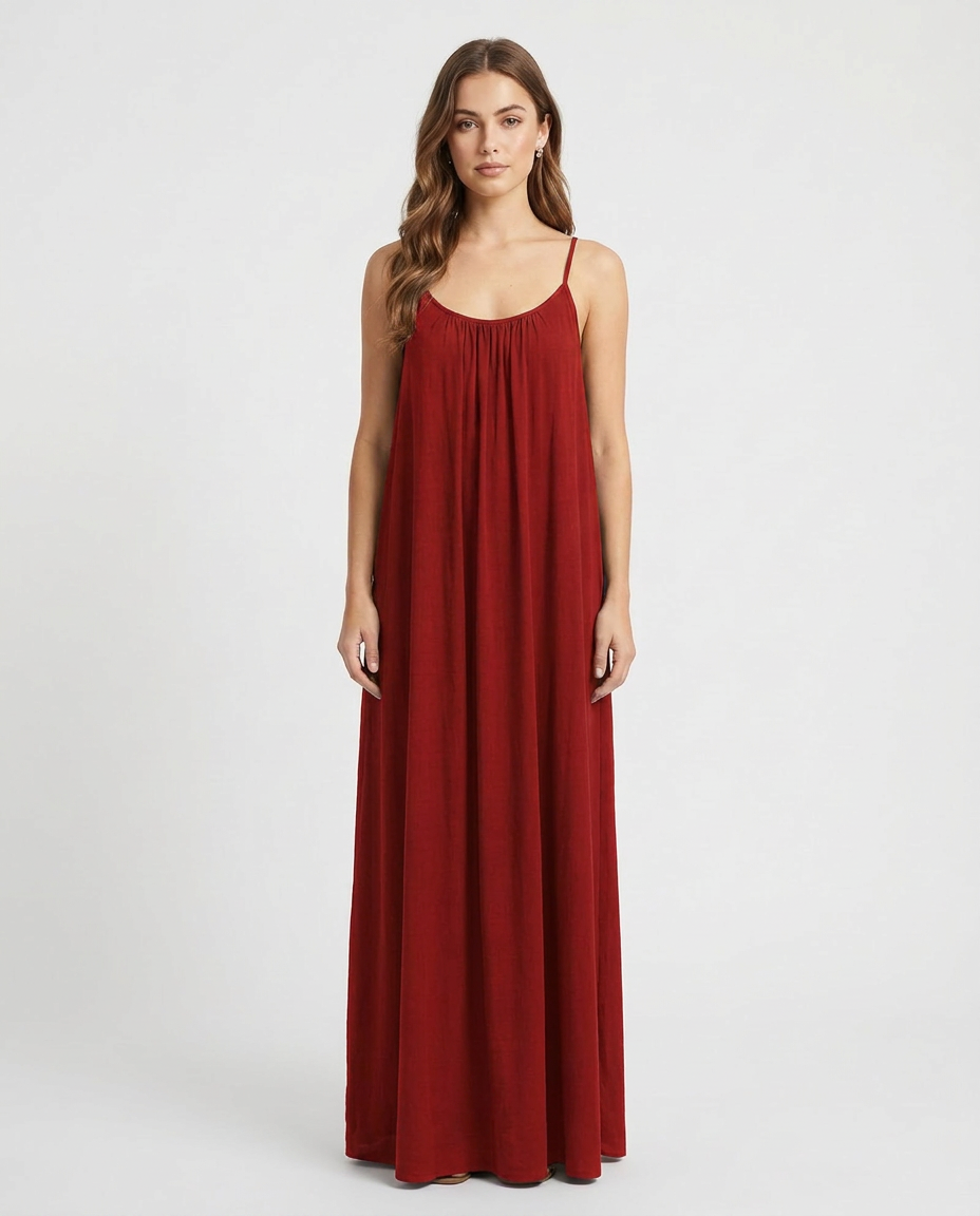 Women's Solid Color Backless Cami Dress