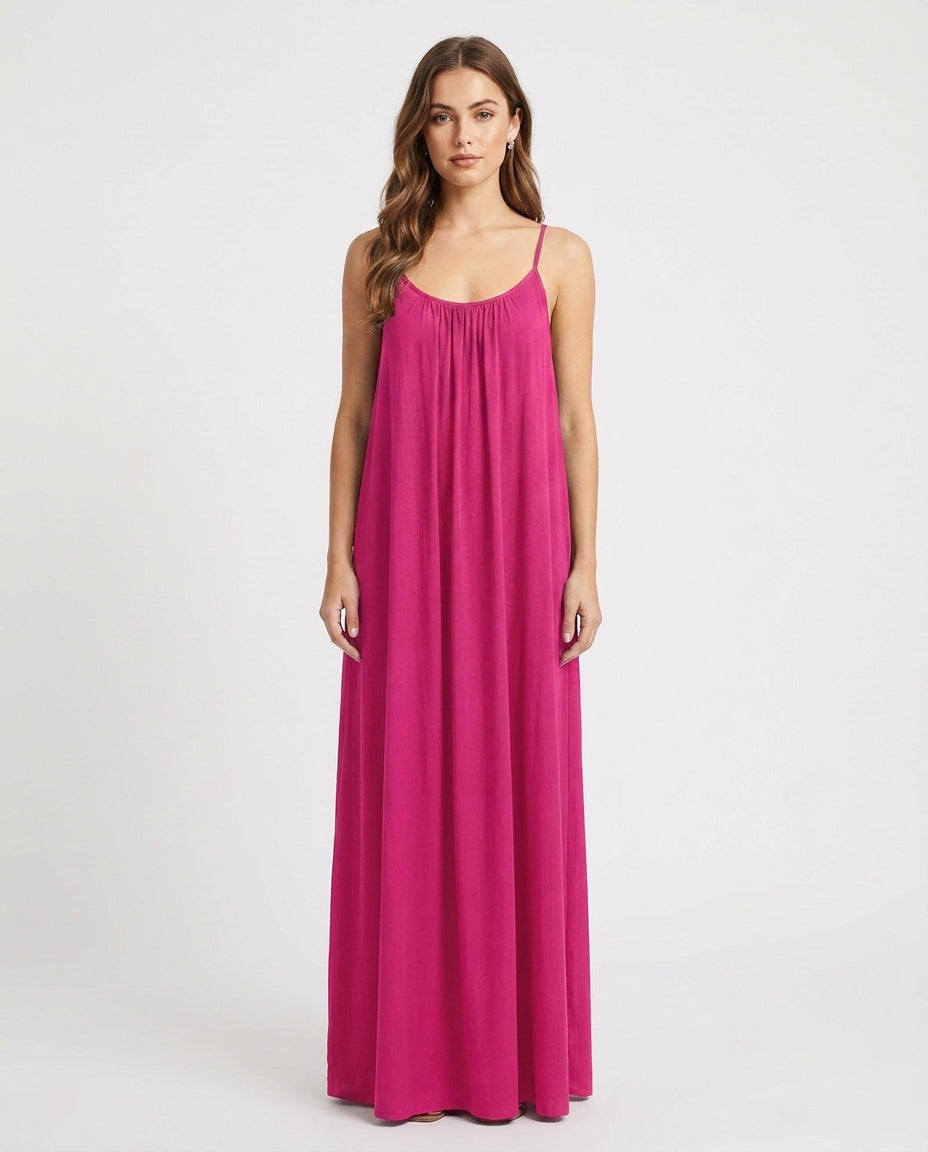 Women's Solid Color Backless Cami Dress