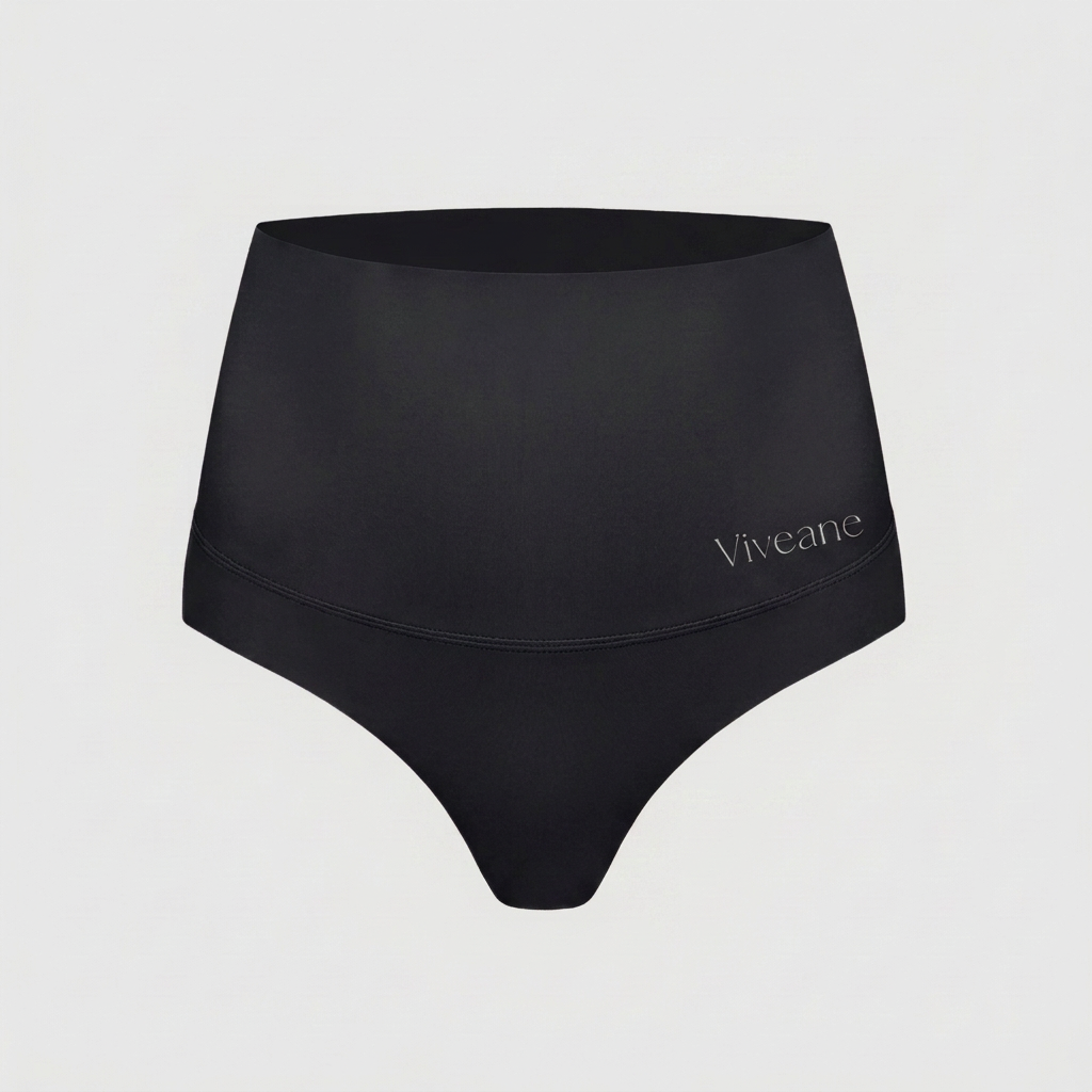 Viveane high waist seamless thong in black